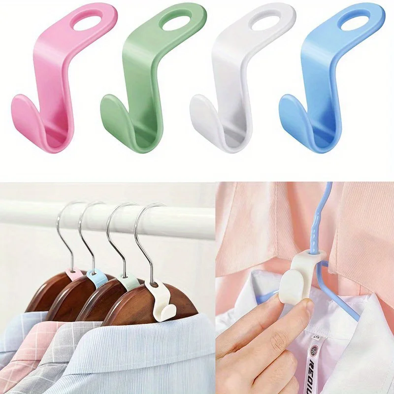 5PCS Wardrobe Hanger Hooks Organizer Connect Multifunction Cascading Plastic Bedroom Wardrobe Storage Space Saving Coat Hook