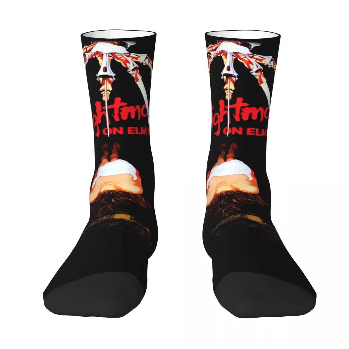 Men Socks Elm Street Nightmare F-Freddy K-Kruger Stockings Autumn Gothic Soft Breathable Socks Printed Cycling Anti Slip Socks