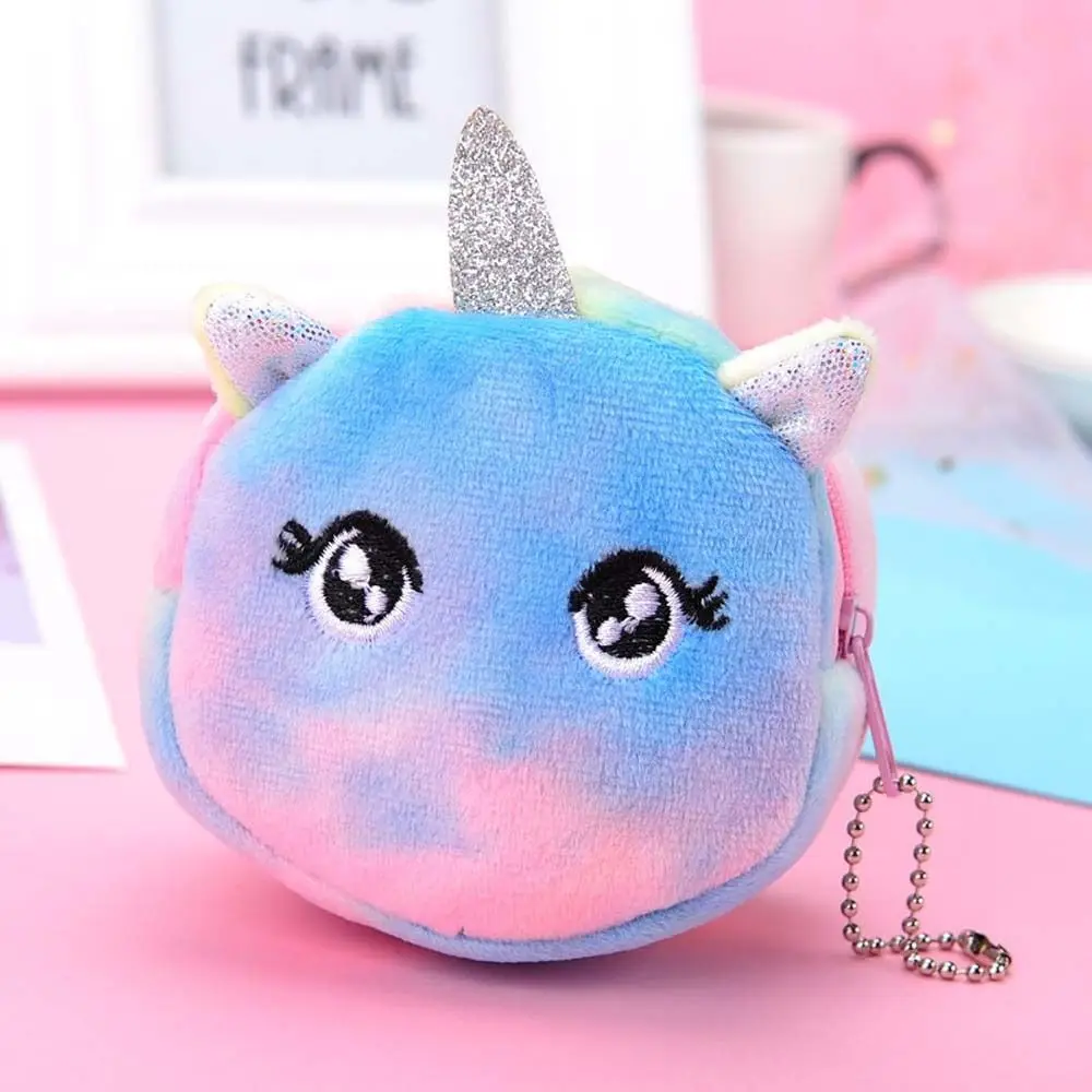 Porte-clés de sac à fermeture éclair de dessin animé, porte-clés, porte-argent, poudres, ornement, pendentif, peluche, portefeuille, sacs, porte-monnaie, mini portefeuille