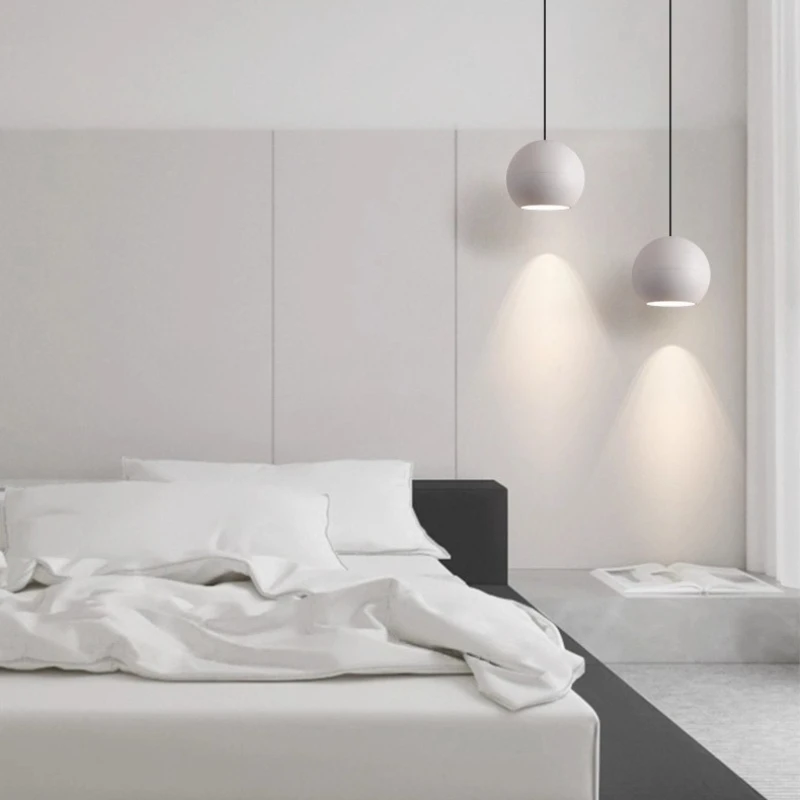 

Nordic Modern Apple Shape Pendant Lights Bedroom Bedside Small Chandelier Eye Protection Liftable Spherical Lighting Lamps Decor