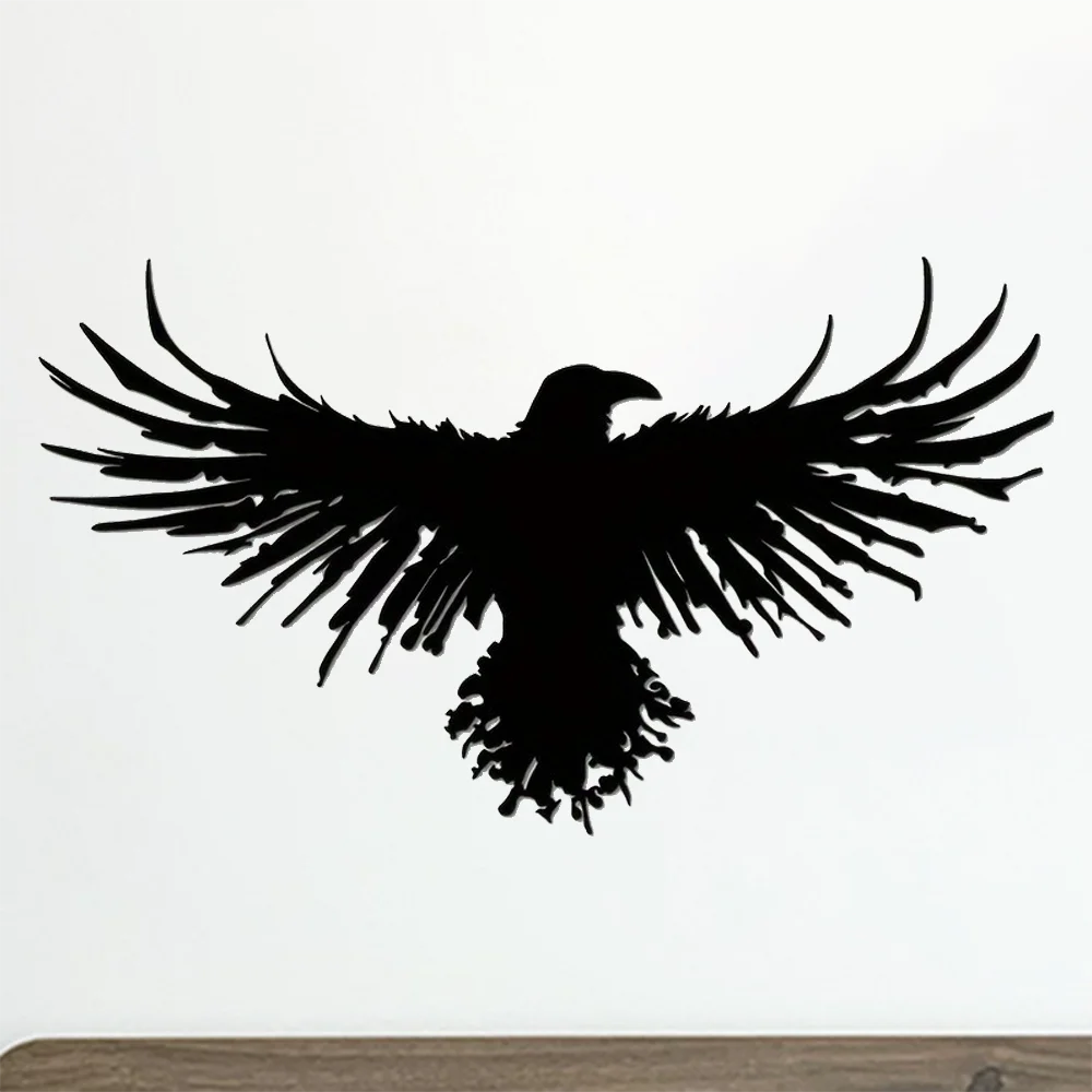 Unique Black Metal Crow Wall Decor Ideal For Bringing Charm And Style To Your Living Room With Elegant Silhouette Design