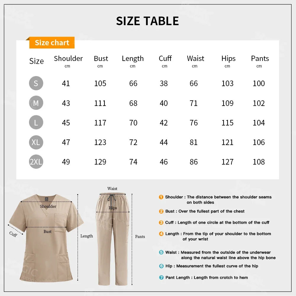 V-neck Nurse Accessories Unisex Medical Uniform Scurb Set Women Hospital Doctor Workwear Short Sleeve Oral Dental Scrubs Uniform