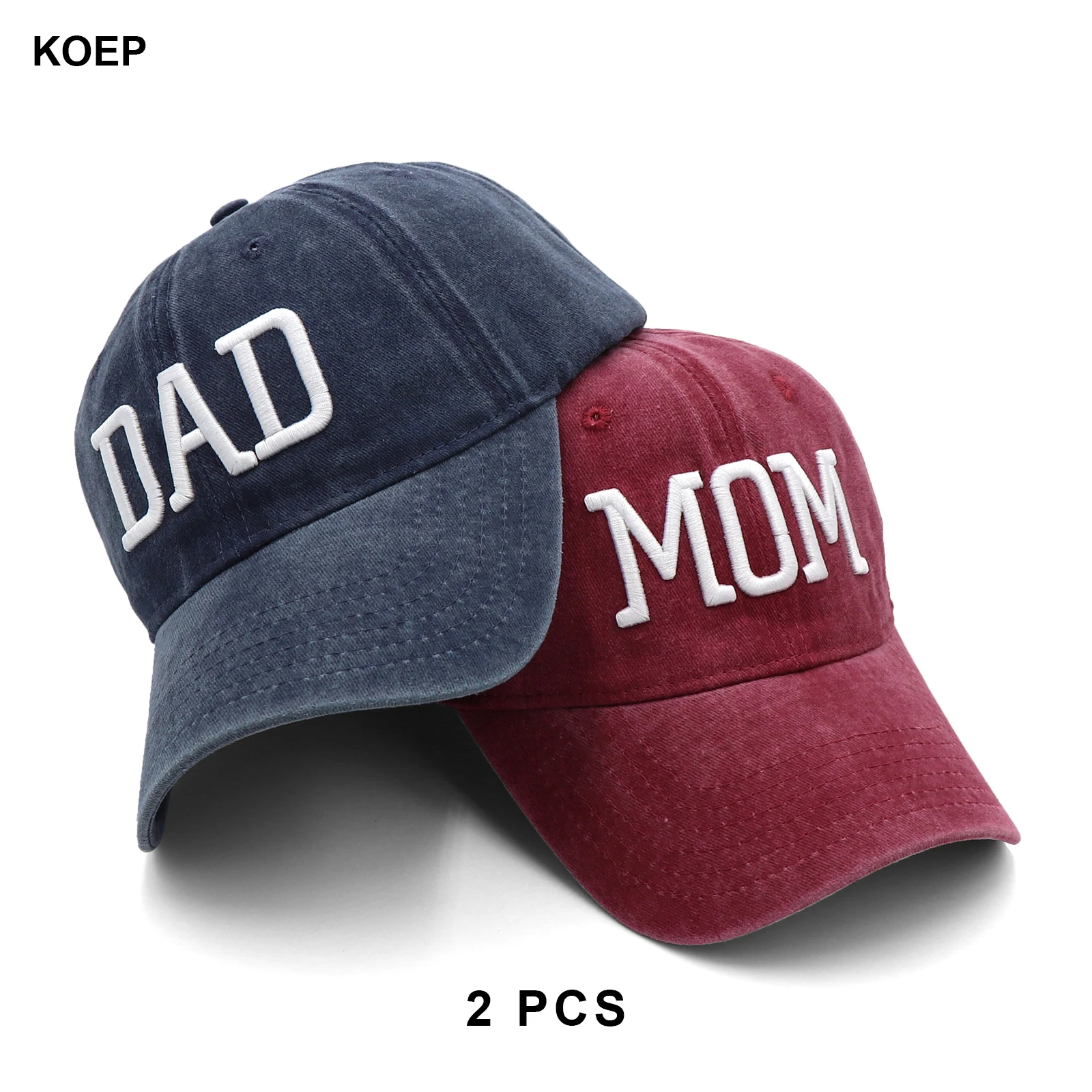 KOEP MOEDER En VADER Baseball Cap Vissen Caps Mannen Outdoor Vrouwen Gewassen En Versleten Zwangerschap Aankondiging Hoeden 3D Borduren