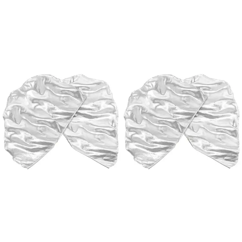 【SPECIAL】55In Praise Dance Worship Flags 4Pcs Silver Semicircle Church Flags With Adjustable Scalable Rodsfor Outdoor Performanc
