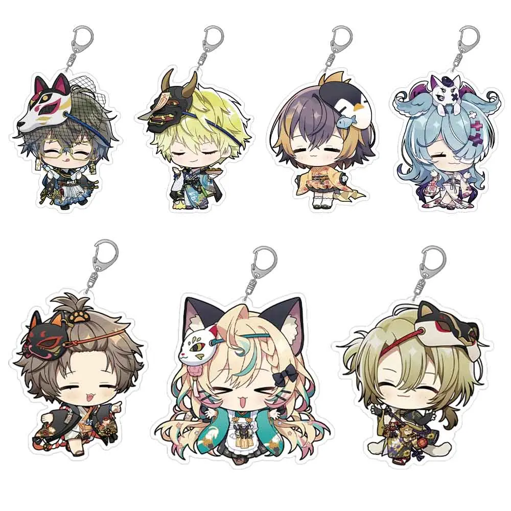 Lucky Seven Store NIJISANJI EN x OU-EN Official new cute anime peripheral acrylic keychain Bag pendant Boys  girls holiday gift