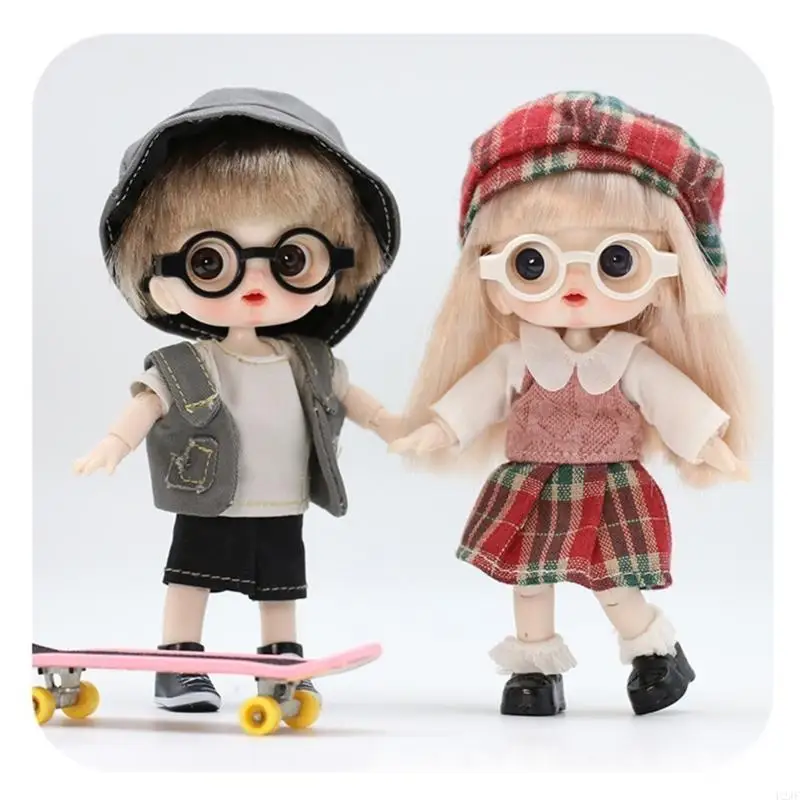   5Pieces Glasses Model Tiny No Lenses Glasses Kids DIY Doll Costume Accessory
