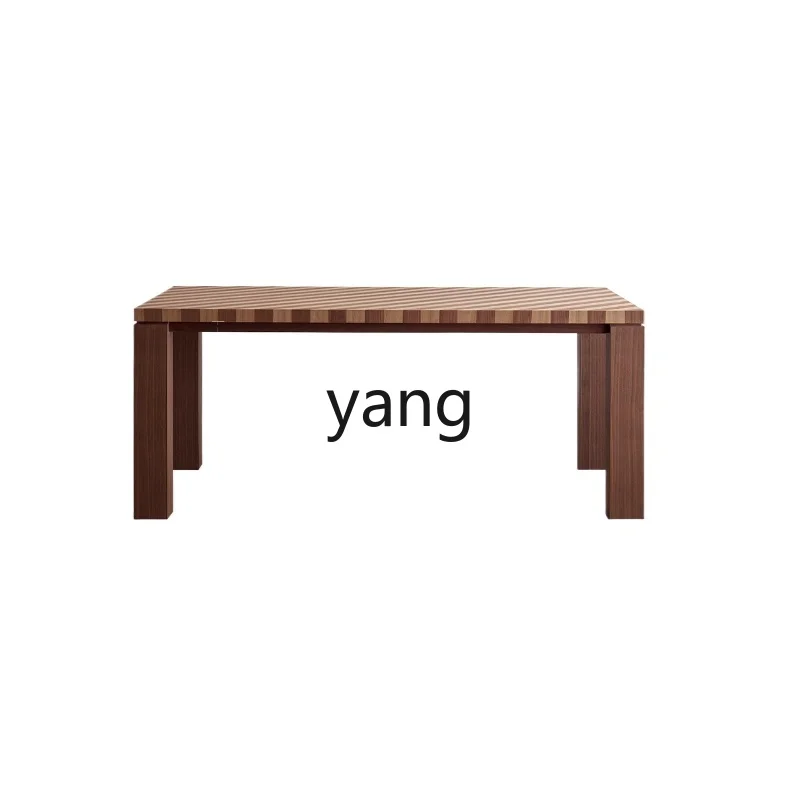 

LMM retro solid wood dining table and chair combination personalized original rectangular table