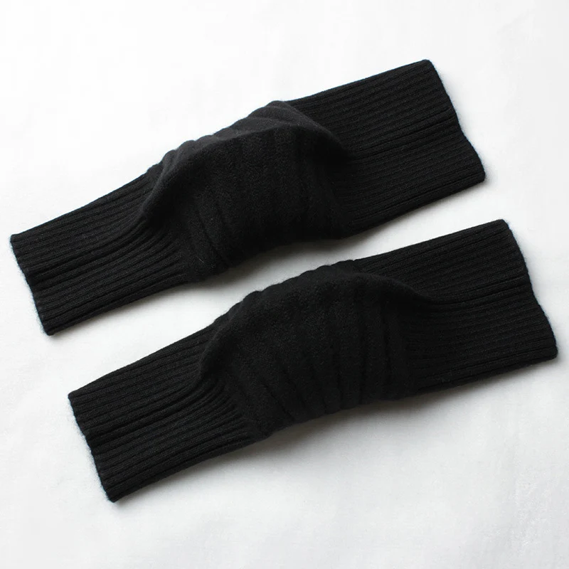 Kasjmier kniewarmer Gebreide thermische 7-gauge verdikte beenwarmers
