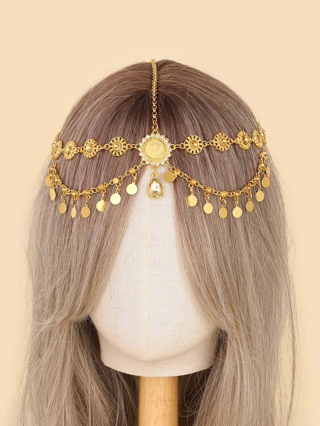 2025 estilo boêmio feminino headwear luxo strass pedra preciosa testa decoração corrente confortável festa de casamento festival