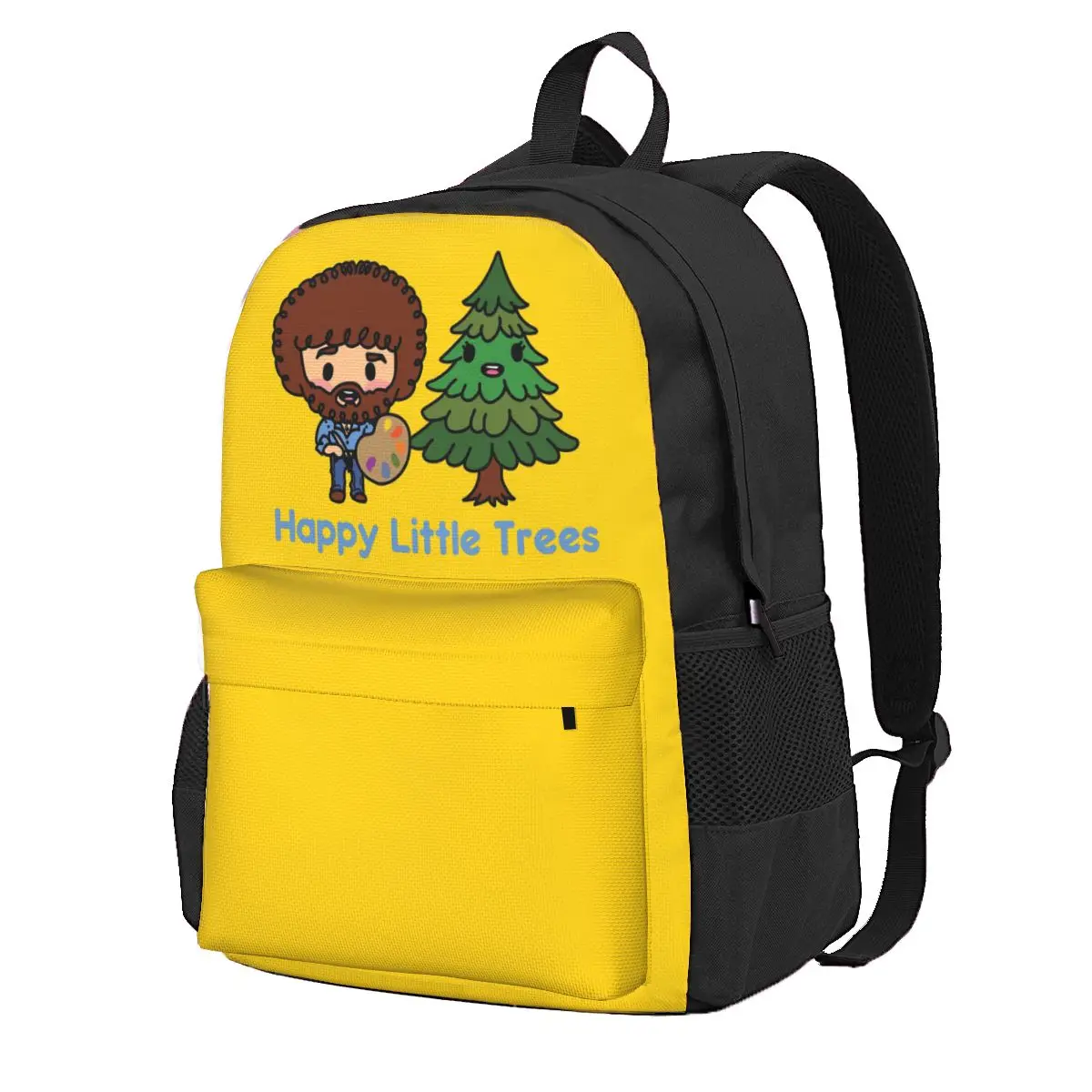 HAPPY LITTLE TREES (BOB ROSS) Mochila escolar para estudantes, mochila de viagem para caminhadas, mochila de moda para homens e mulheres, bolsas de ombro