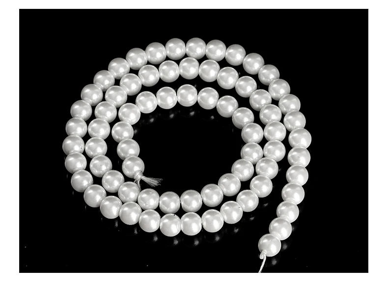 7A Hochwertige Glas-Imitationsperlen-Muschelperle, runde lose Zwischenperle für DIY-Armbänder, Ohrringe, Halsketten und Schmuckherstellung. – Detail 11