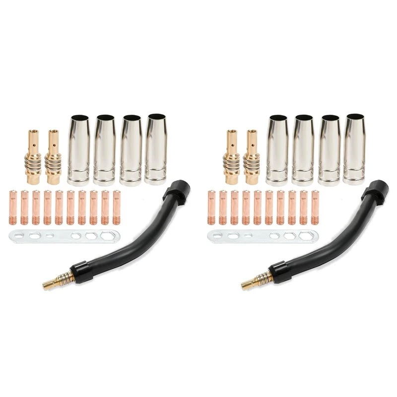 AC62-8X Flexible Mig Welding Neck, Flexible Mig Extension,035Inch M6 Nozzle Holder Diffuser And Guard And Torch Neck For MB15