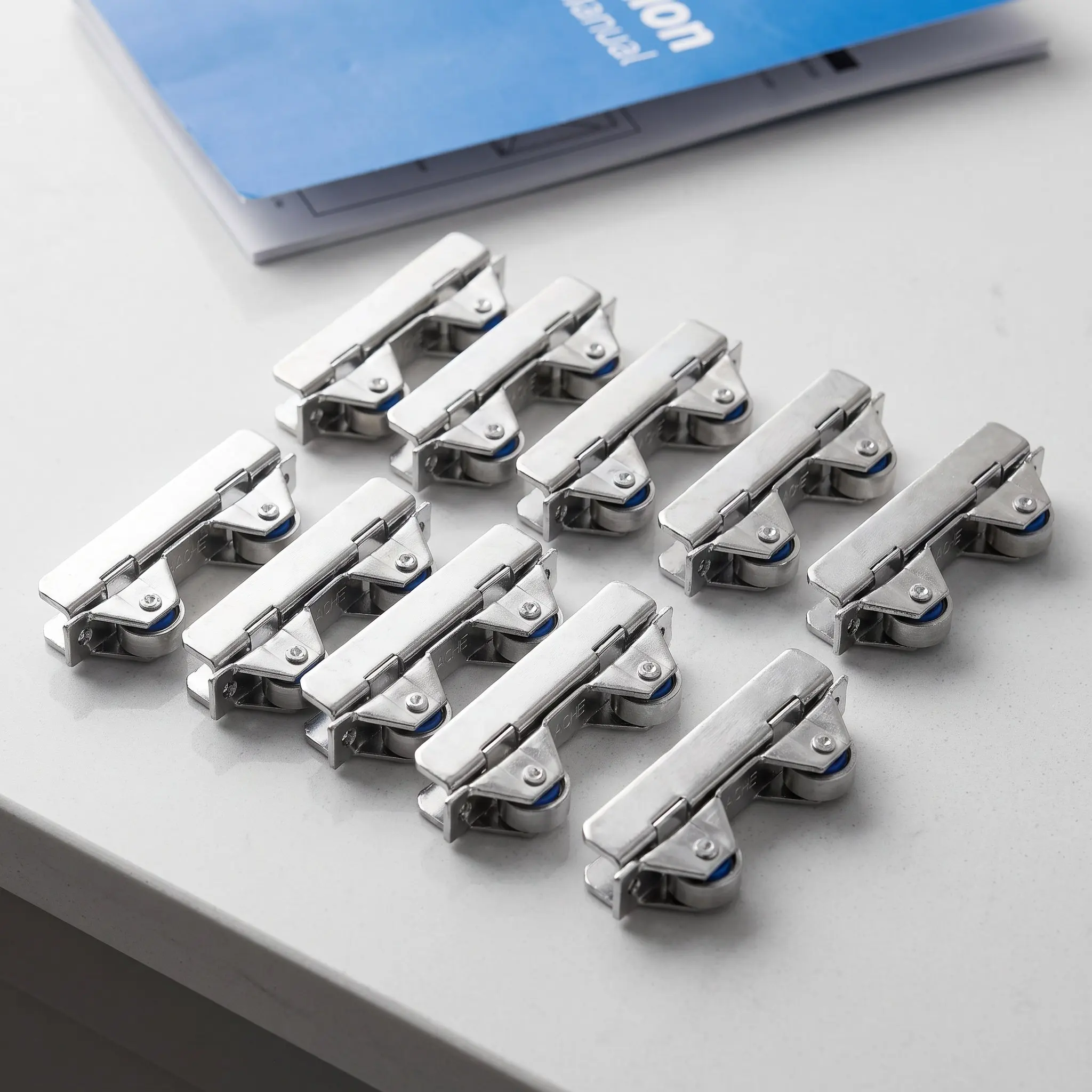 10Pcs Sliding Glass Door Roller Pulley Stainless Steel Strong Floor Guide Low Noise Wear Resistant 6Cm Window Glass Door Roller
