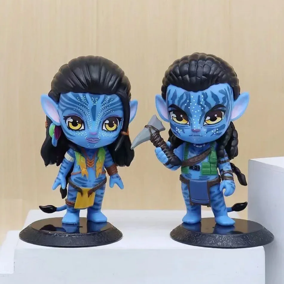 2 Stück PVC Avatar Chibi Figuren |   Jake Sully & Neytiri Na'vi Puppen |   Kreative Desktop-Dekoration, Anime-Sammlerstück und perfektes Geschenk