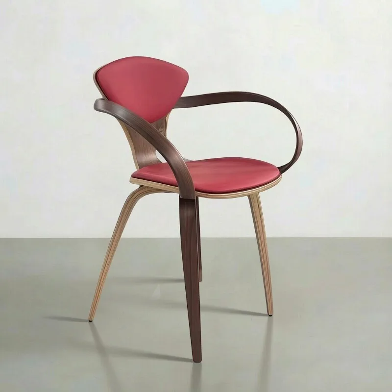 Study Reading Armrest Stool Conference Room Work Conference Chair Small Waist Armrest Solid Wood Dining Chair