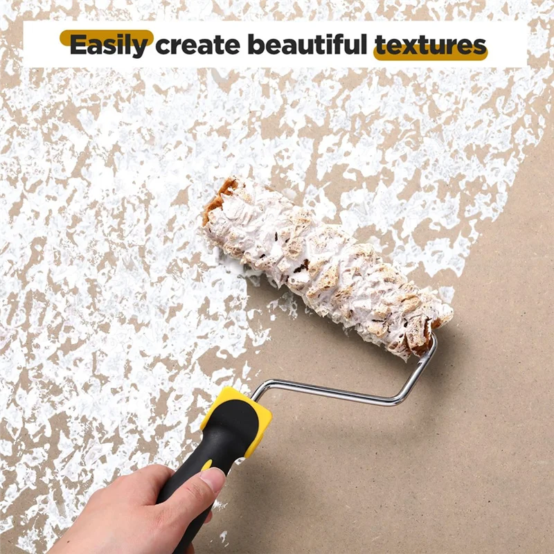 BAARs-Paints Roller Kit 6 Inch Texture Pattern Roller Brush Tool With Roller Frame 3 Pcs Sponge Paint Brushes With Frame