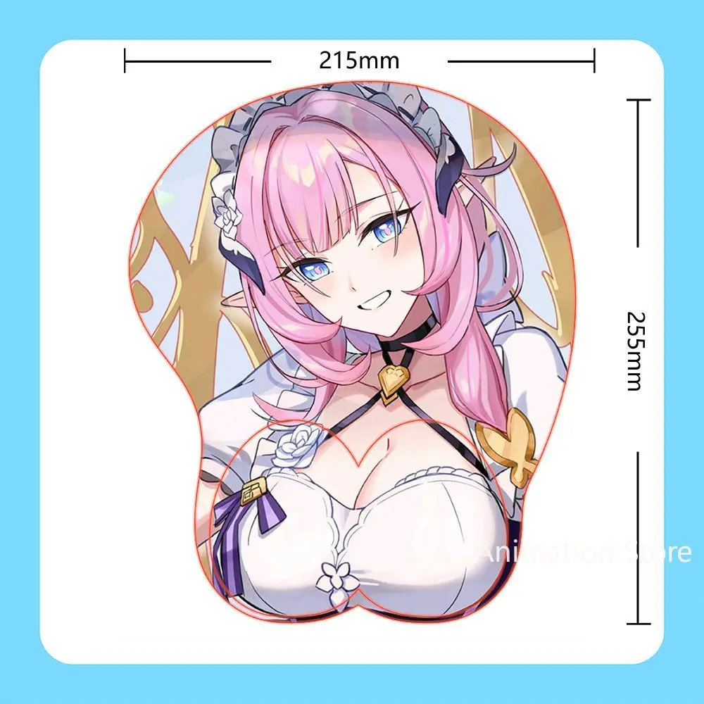 Honkai Impact 3rd Elysia 3D Mousepad Anime Yae Miko Raiden Ei Character Silicone Wrist Guard Mouse Pads Birthday Gift