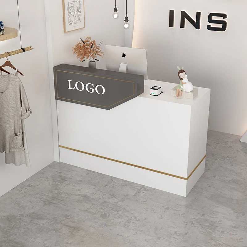 Cute Reception Desk Professional Luxury Storage Design Cool Bar Custom Retro Center Resepsiyon Masası Commercial Furniture