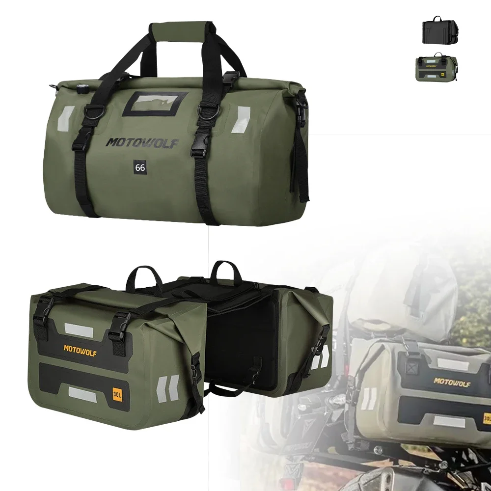 Motorcycle Saddlebags 60L 66L 40L Saddle Bags Motorcycles Skiing Travel Hiking Camping  Luggage Bag Universal Motorcycle Accesso
