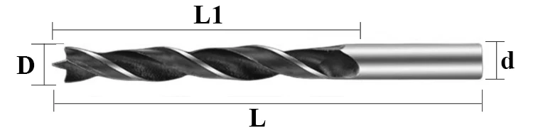 3/4/5/6/7/8/9/10/12/13/15/18-20mm Gummi Holz Holzbearbeitung Werkzeug Gerade Schaft Twist Tricuspid Drei Ahle Brad Spitzen Bohrer – Detail 1