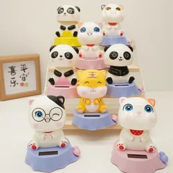 2024 New Solar Powered Shaking Head Doll Toy Cute Animal Small Ornaments Desktop Car Decorations Children's Gifts