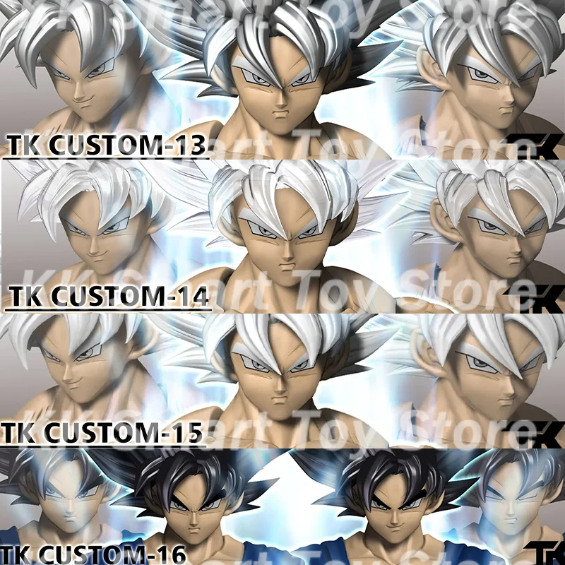 متوفر في المخزون Tkcustom Tk Tk013 14 15 16 لعبة دراغون بول Shf Ultra Instinct Son Goku 3.0 رؤساء مجموعة نحت الرأس المخصصة ألعاب شخصيات الحركة