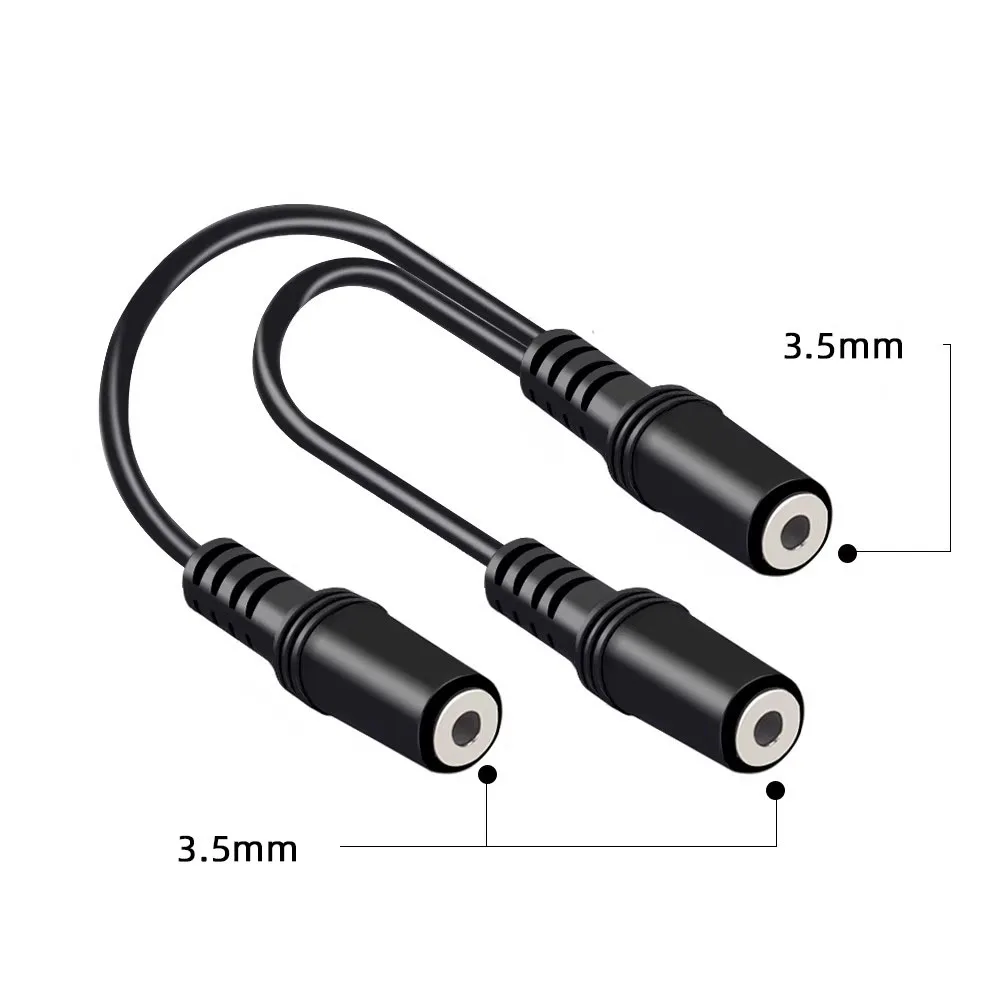 3.5mm 1 To 2 Audio Aux Y Splitter Cable Adapter Male to Dual Female Golden Connector 3.5 Jack for Earphones Headphones Accessory