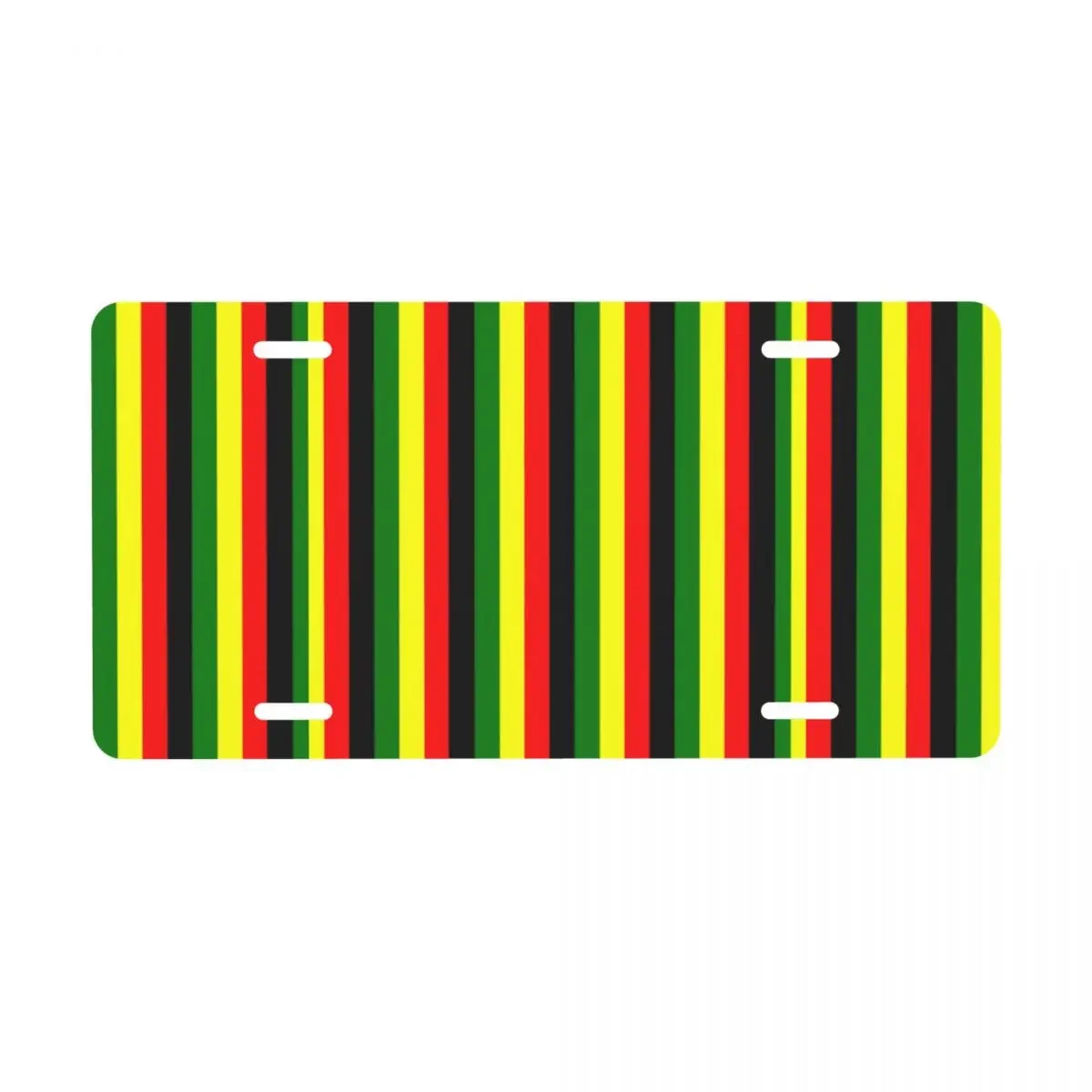 Cool Rasta Colors Red Green Gold Bright Colored Striped Decorative Metal License Plate Jamaican Aluminum Car Front Vanity Tag