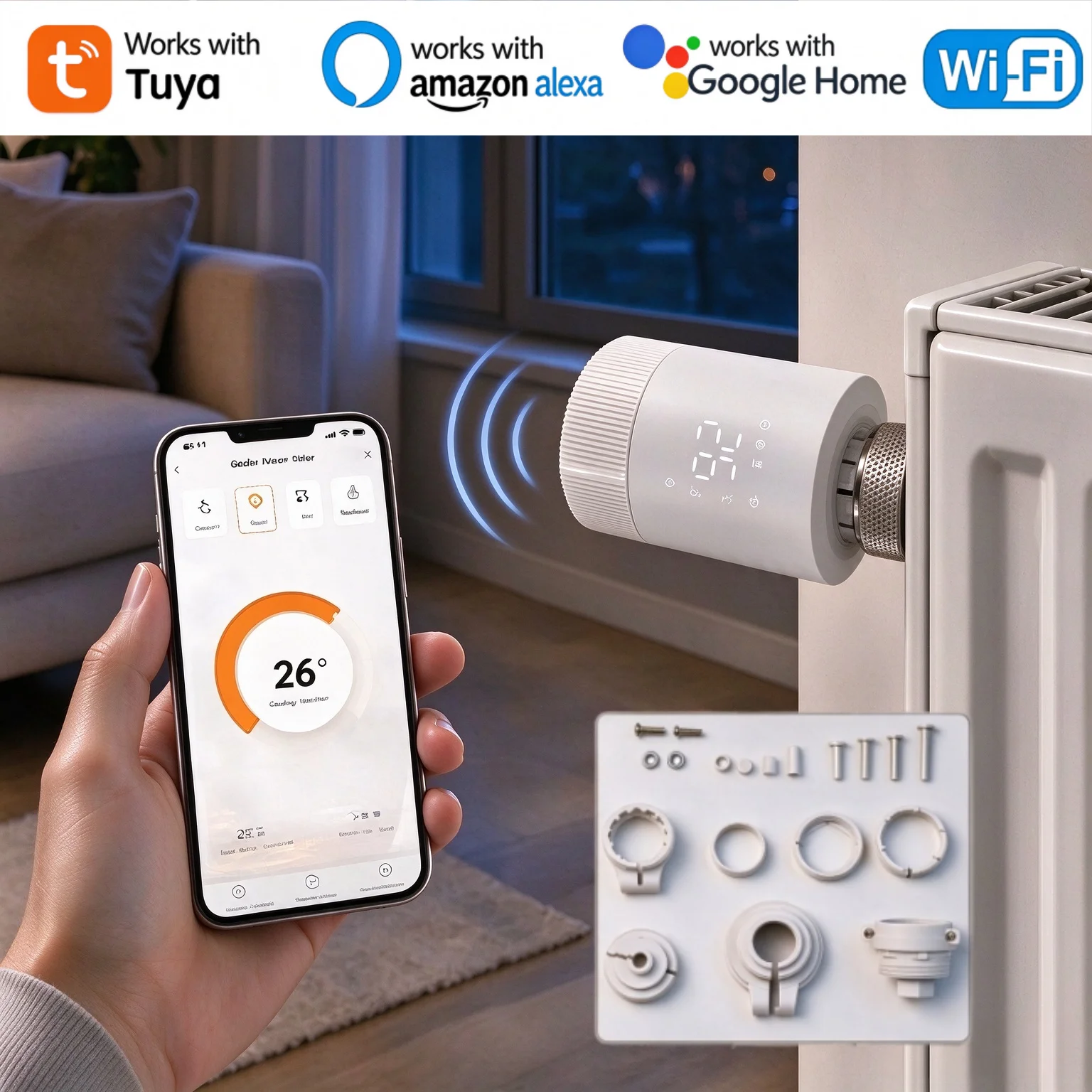 Wifi Radiator Valve Thermostat - Nouvelle vanne thermostatique intelligente WiFi Tuya