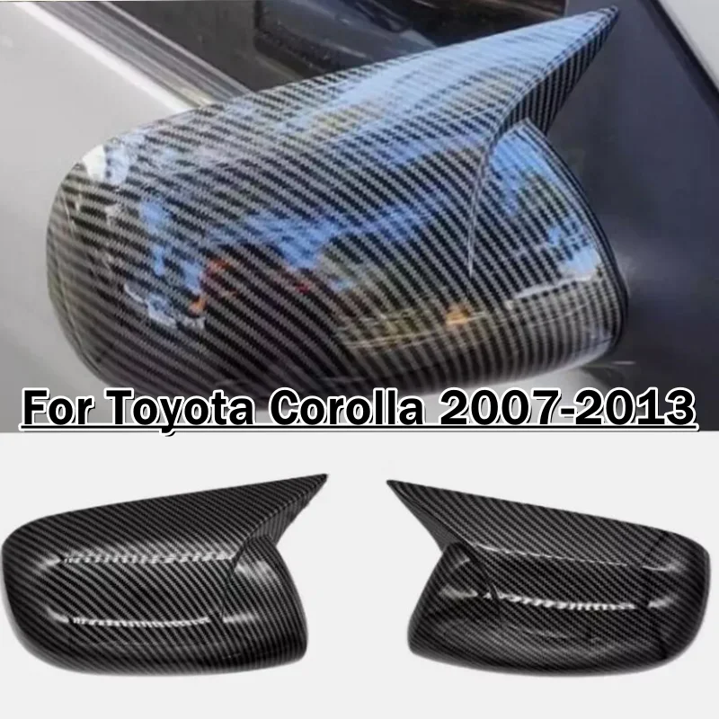 Carbon Fiber Car Rearview Mirror Horn Cap Cover Trim For Toyota Corolla 07-13