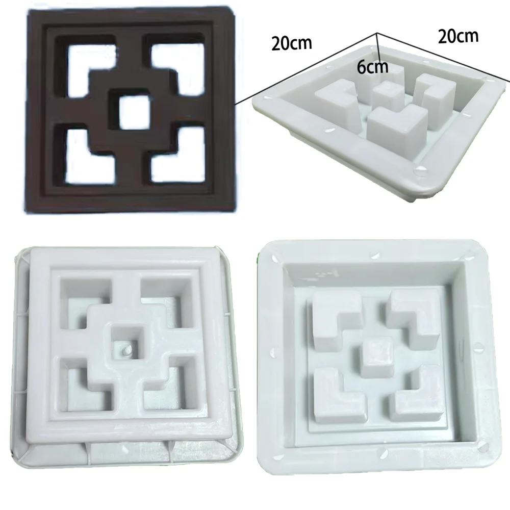 Garden Background Wall Mold Home Garden Floor Road Cement Hollow Brick Path Mold Reusable DIY Plastic Decorative Openwork