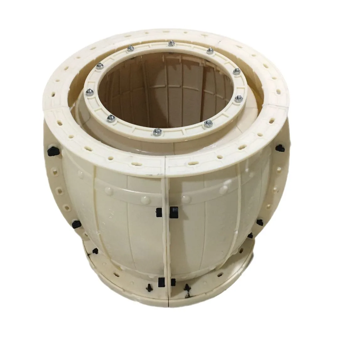 Decorative Plastic Building Materials Formwork Factory Garden Landscape Garden Imitation Wooden Barrel Flower Pot Mould Cement P