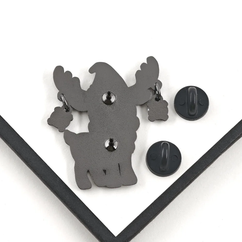 Halloween-Totenkopf-Brosche, Niedliche Rentier-Emaille-Anstecknadel, Hexen-Kürbis-Hut-Reversnadel, Gruselige Kawaii-Weihnachtsschmuck-Geschenke – Detail 2