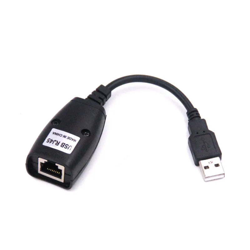1 pces mais novo quente 4 porta usb 2.0 adaptador extensor de extensão usb até 45 metros 150ft cat5/5e/6 único cabo ethernet