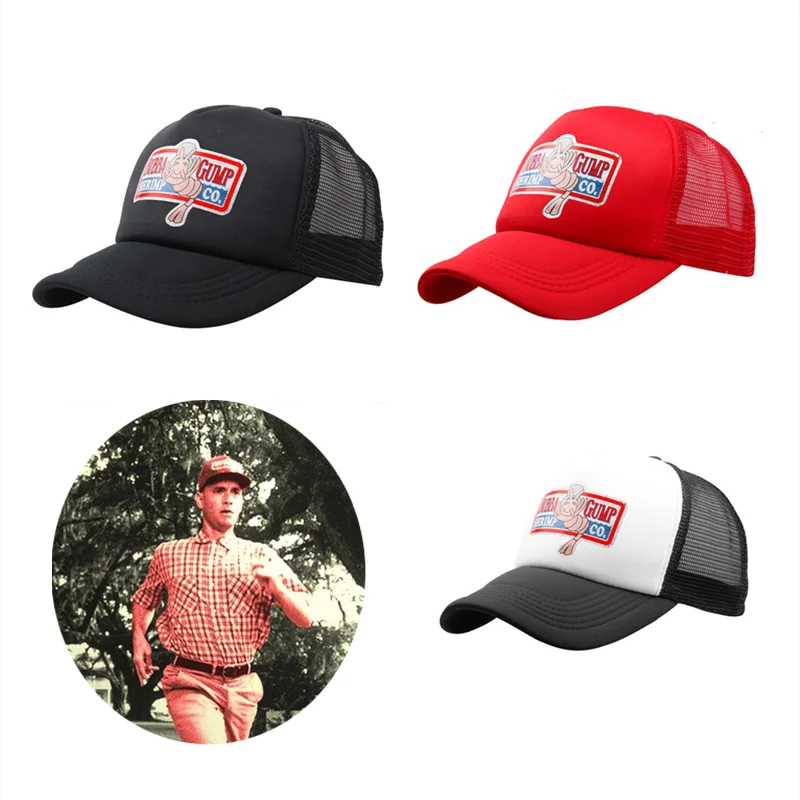 Forrest Bubba Gump Red Mesh Cap Shrimp CO. Baseball Hat Forrest Gump Adult Costume Cosplay Outdoor Sport