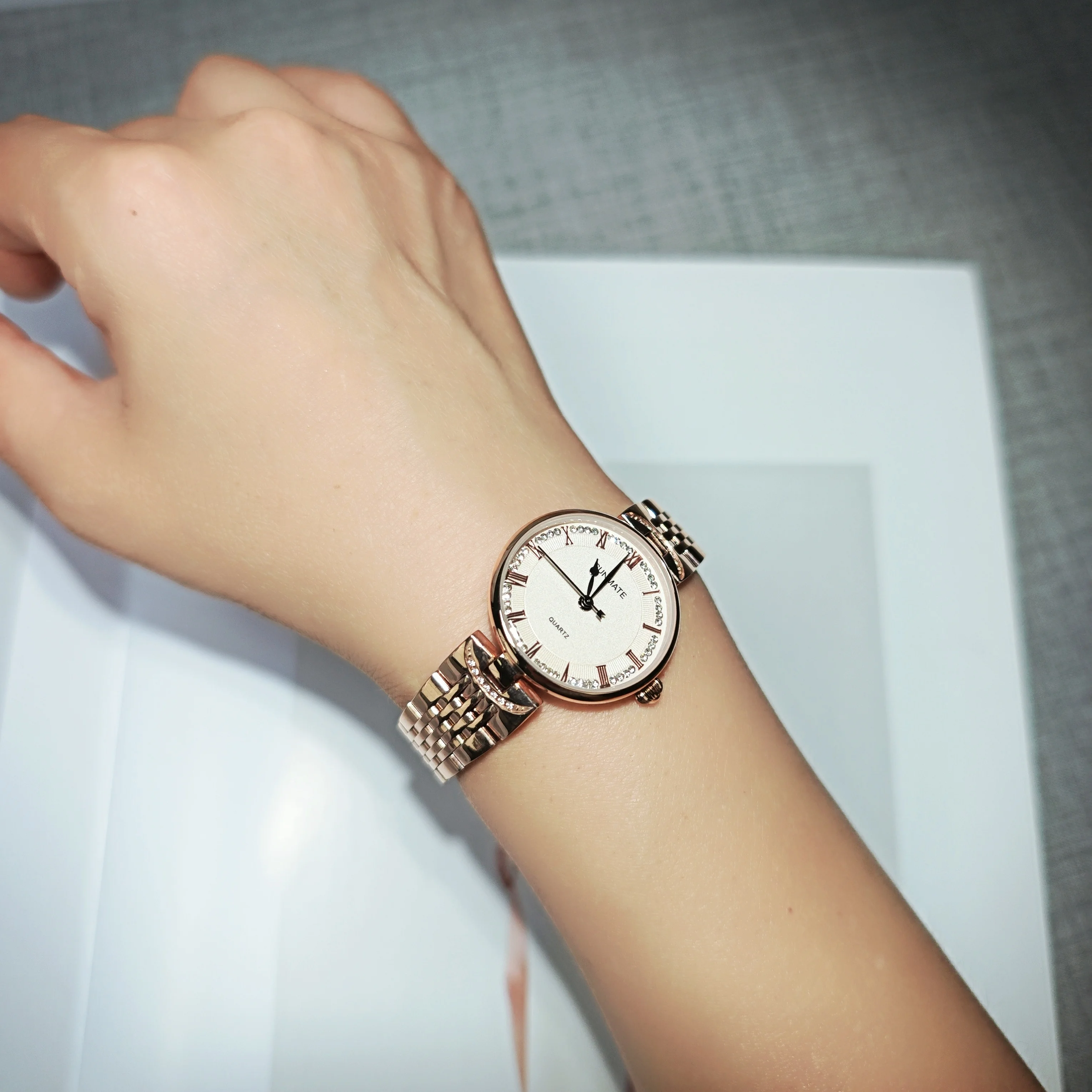 Hot Selling Brand Stainless Steel Strap Watch for Women Luxury Gift Quartz Watch Simple and Fashionable Student Quartz Watch