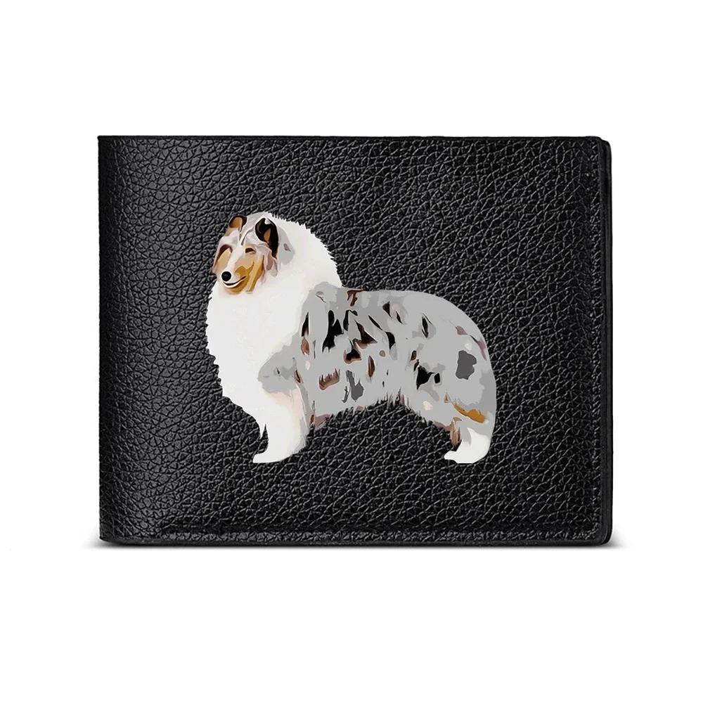 Collie Dog Design Men's Wallet Card Holder Casual Business Fashion Print Accessory