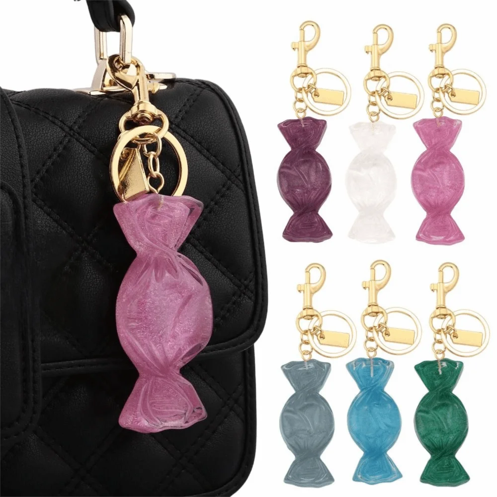 Creative Colored Candies Keychain Alloy Sparkling Candy Pendant Keyring Backpack Decoration Bag Car Outdoor Gadgets