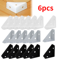 6pcs triangular brackets, three sided fixed corner code fasteners, reinforced furniture, used for cabinets, tables, wardrobes