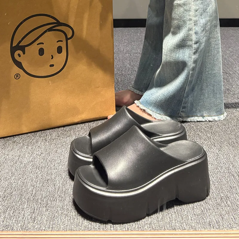 Sandalias de Plataforma con Suela Gruesa para Mujer, Pantuflas de Casa, Sandalias de Playa Antideslizantes de EVA, Sandalias de Verano para Mujer, Pantuflas con Tacón de Cuña y Suela Suave