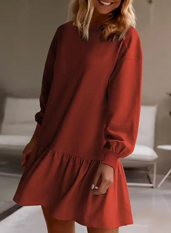 

Autumn And Winter New Commuting Casual Style Sweater Solid Color Dress Autumn Elegant Party Dresses Woman Casual Women's Dresses