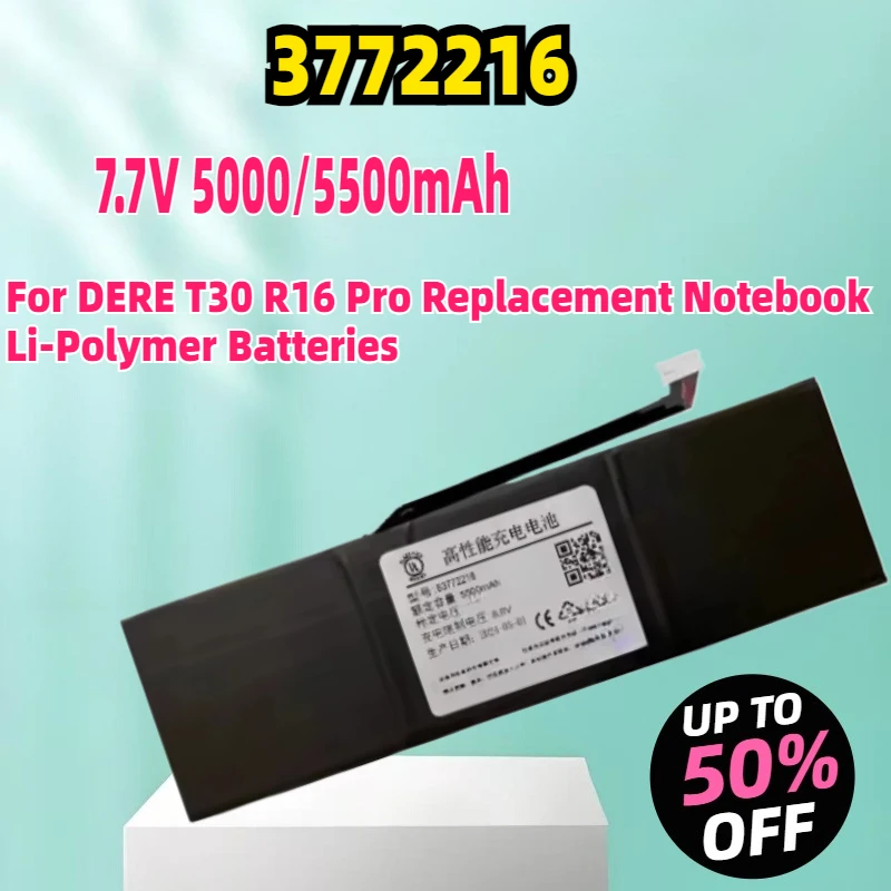 New High-Capacity 5000/5500mAh Laptop Battery for DERE T30 R16 Pro 3772216 Replacement Notebook Li-Polymer Batteries