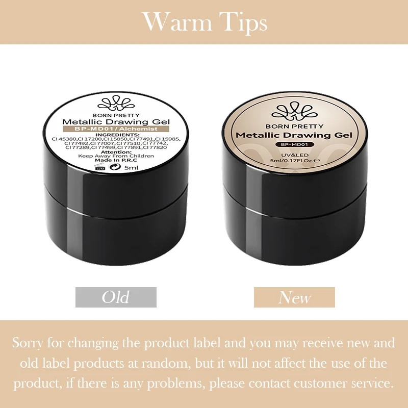 5ml BORN PRETTY Vernice metallizzata Gel Smalto per unghie per Nail Art Unghie a specchio fai da te Soak Off Smalto gel Oro Argento Smalto gel UV