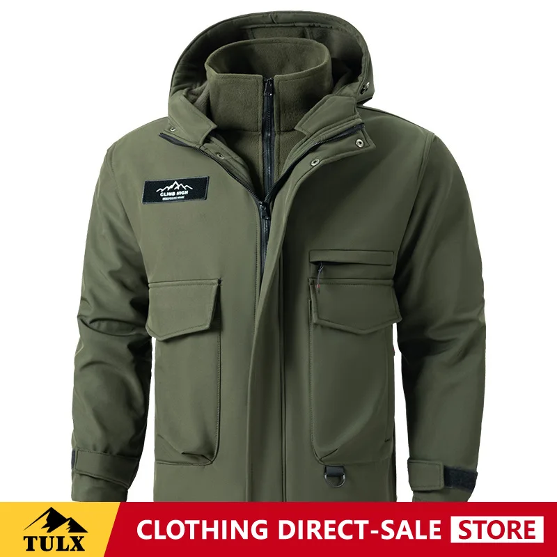 Winter Three in One Assault Suit Detachable Inner Lining Cold Proof and Warm Two-piece Set Windproof Dirt Resistant Work Clothes