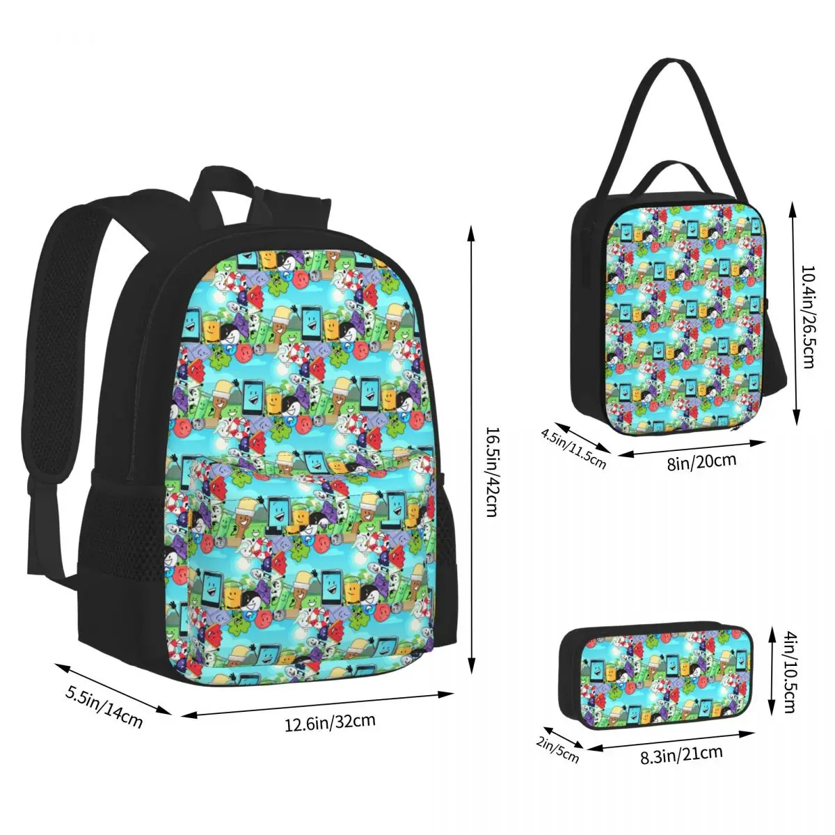 Inanimate Insanity Invitational Backpacks Boys Girls Bookbag School Bags Children Rucksack Lunch Bag Pen Bag Three-Piece Set