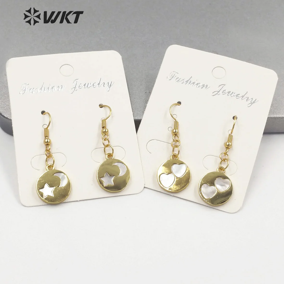 WT-MPE082 WKT 2022 Elegance simple style mop shell Earrings Love&star& moon& butterfly girl party new sale Earrings trend