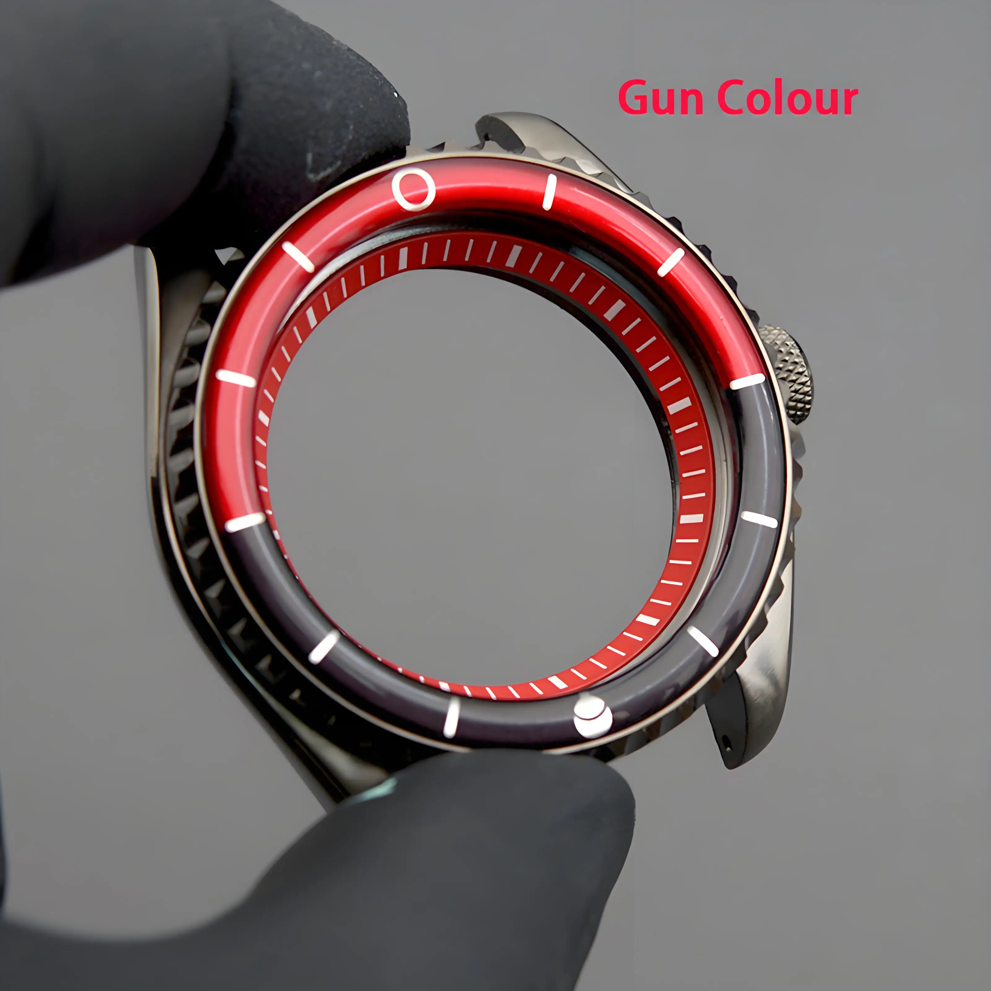 New Gun Colour Watch Case and Bracelet Design SKX007SKX009 Watch Fit NH34 NH35 NH36 7S 4R Automatic Stainless Steel Watch Case
