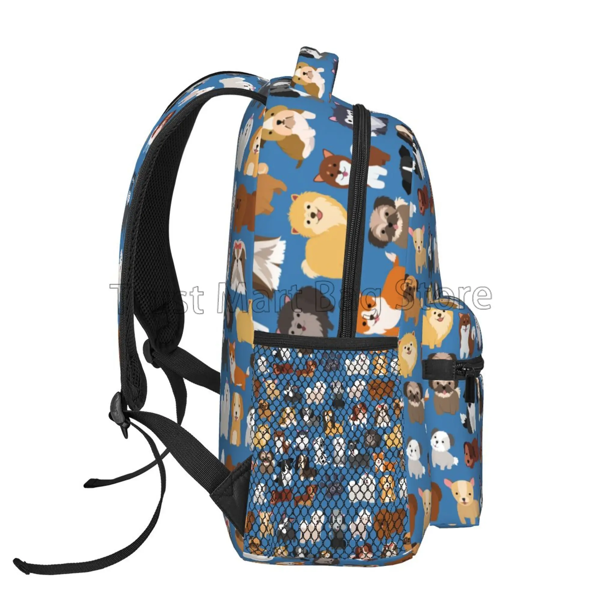 Cute Doodle Dog Print Puppy Animal Large Backpack for Kids Boys Girls Student Personalized Laptop IPad Tablet Travel School Bag