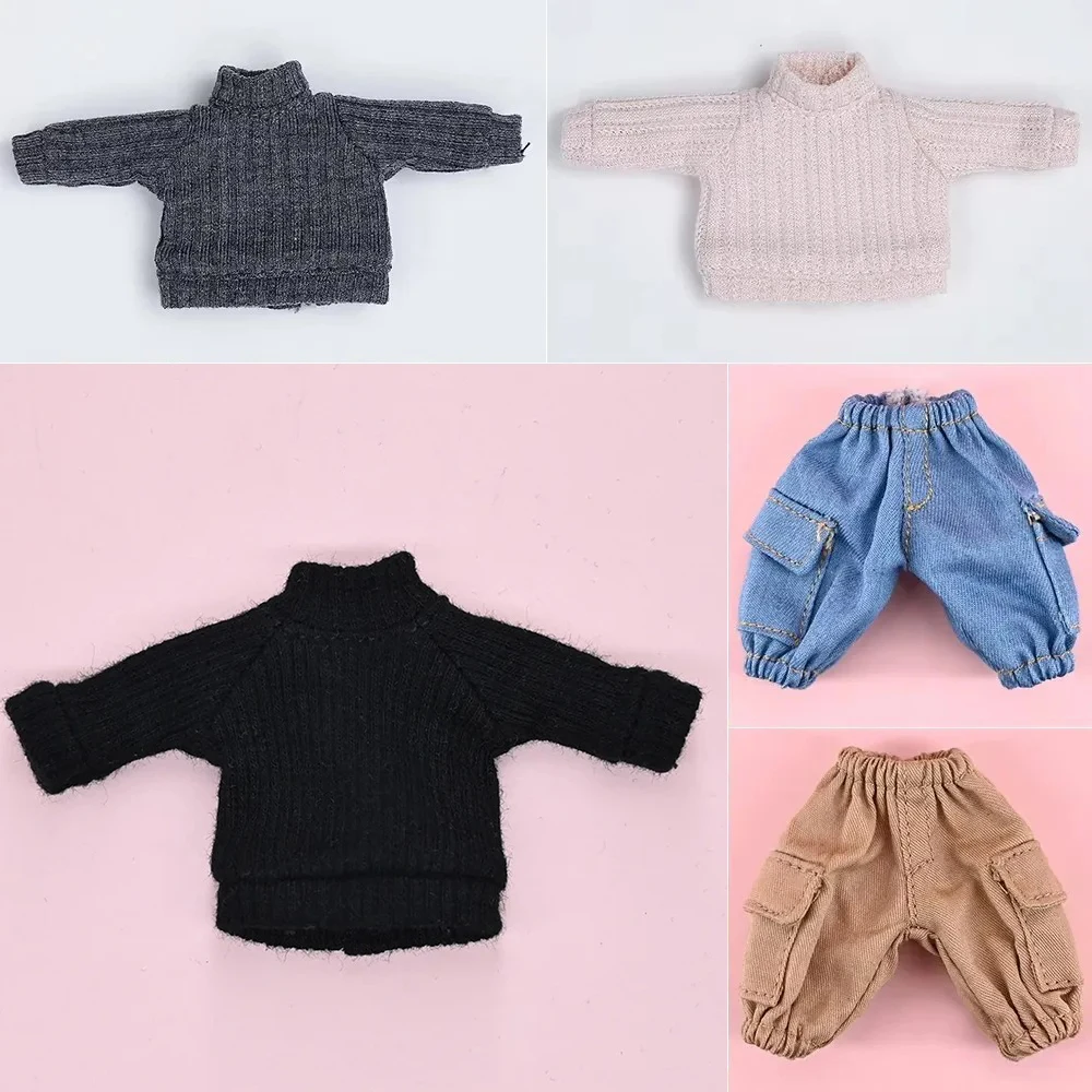 Ob11 Doll Winter Clothes Knitted Sweater Clothing Doll Casual Jeans Clothes For Penny, Nendoroids Ob11,Mollys,Obitsu 11,1/12 Bjd