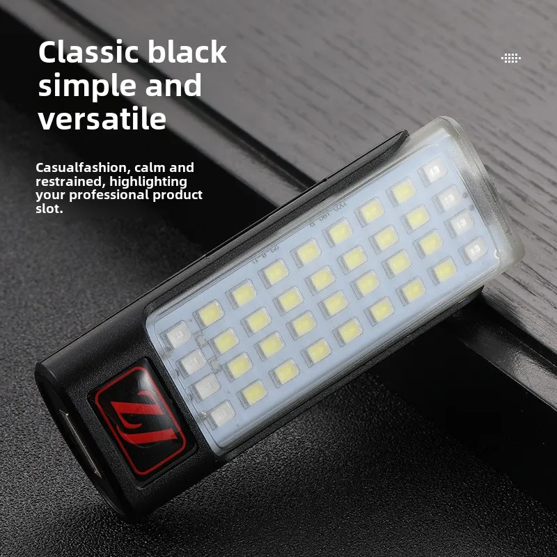 Mini Outdoor Fluorescent Light Keychain, Direct Charging Magnet, USB Portable Work Light, Multifunctional Hiking and Camping